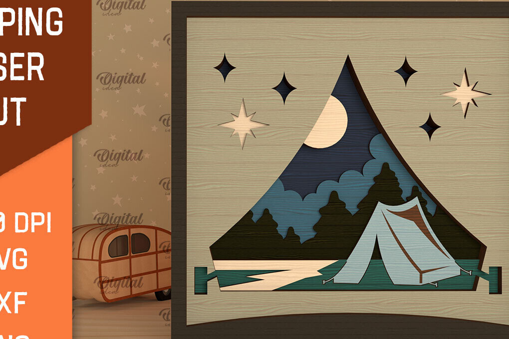 Intra απο ξύλο plywood 3mm-4mm πάχος 3D Layered Camping . Camping Δίασταση 30x20 cm INTRAFABR-96207217