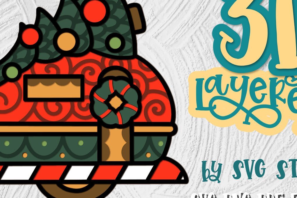 Σετ των 2 Intra απο ξύλο plywood 3mm-4mm πάχος 3D Layered Christmas Camper 03 Δίασταση 15x15 cm INTRAFABR-35010344