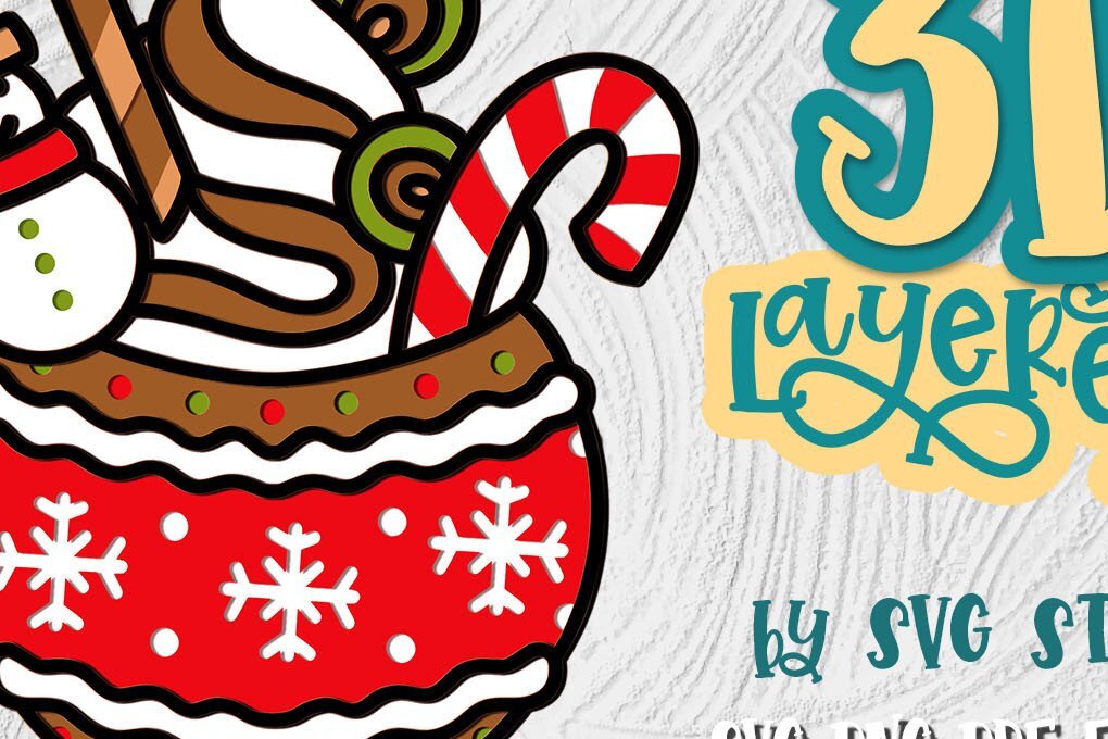 Intra απο ξύλο plywood 3mm-4mm πάχος Χριστουγεννιάτικο κακάο 3D Layered 01 Δίασταση 30x20 cm INTRAFABR-35010990