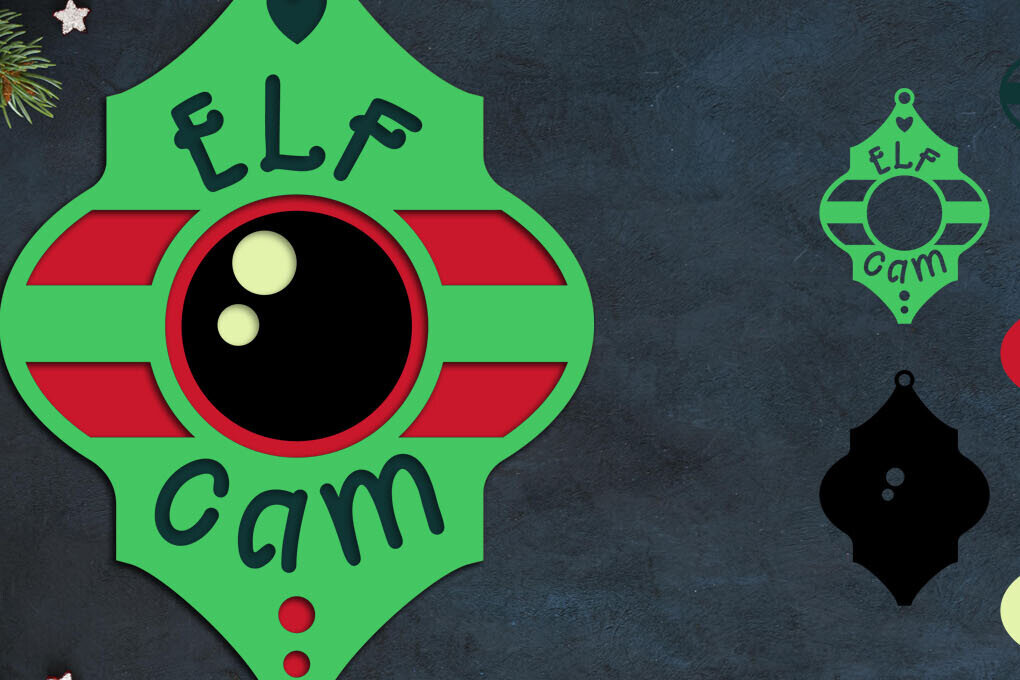 Σετ των 3 Intra απο ξύλο plywood 3mm-4mm πάχος 3d Layered Christmas, Elf Cam Δίασταση 8x8 cm INTRAFABR-84221129