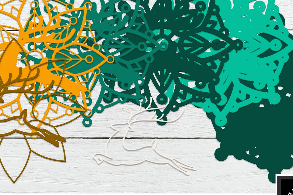 Σετ των 3 Intra απο ξύλο plywood 3mm-4mm πάχος Τρισδιάστατα χριστουγεννιάτικα στολίδια Δίασταση 8x8 cm INTRAFABR-6580587