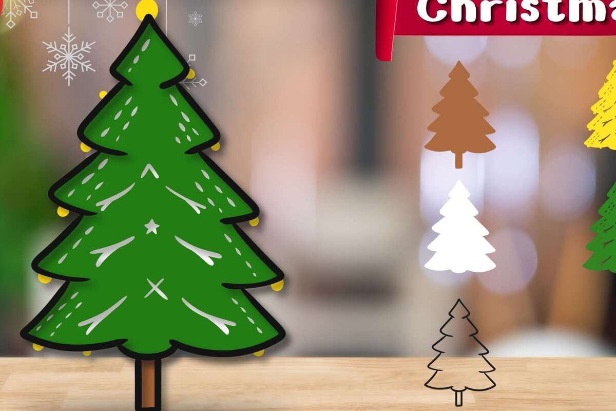 Intra απο ξύλο plywood 3mm-4mm πάχος Τρισδιάστατο χριστουγεννιάτικο δέντρο με στρώματα Δίασταση 30x20 cm INTRAFABR-82678755