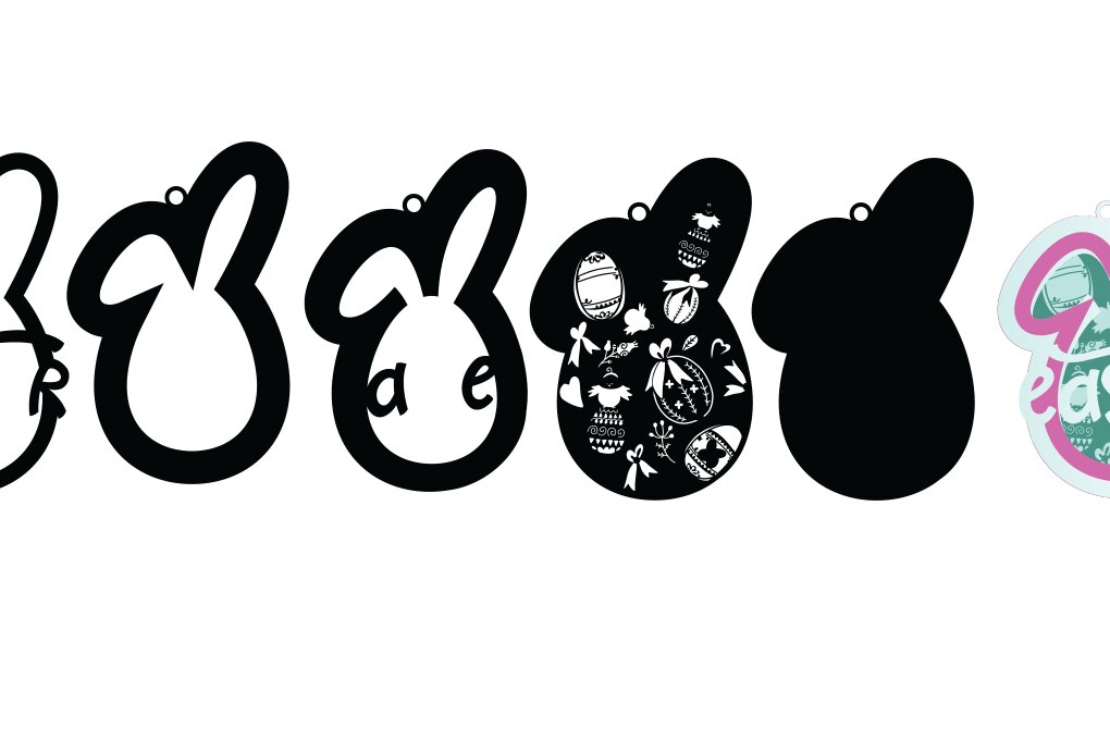 Σετ των 3 Intra απο ξύλο plywood 3mm-4mm πάχος Σκουλαρίκι Πασχαλινό λαγουδάκι με 3D στρώσεις Δίασταση 3x3 cm INTRAFABR-62728330