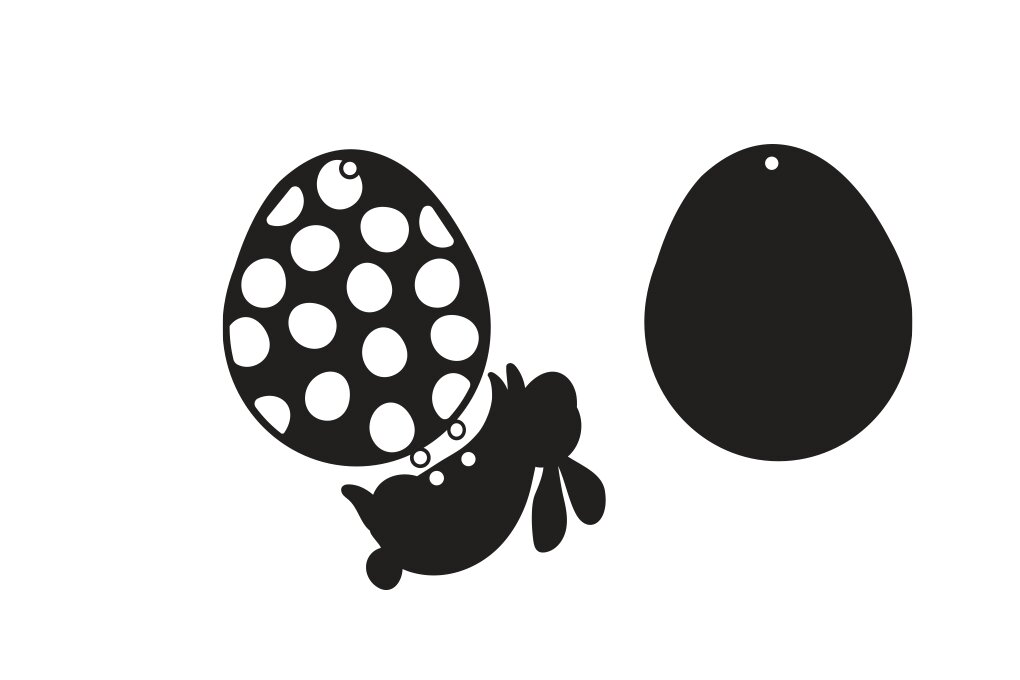 Σετ των 3 Intra απο ξύλο plywood 3mm-4mm πάχος Πασχαλινό σκουλαρίκι λαγουδάκι με 3D στρώσεις Δίασταση 3x3 cm INTRAFABR-62440377