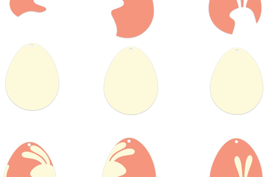 Σετ των 3 Intra απο ξύλο plywood 3mm-4mm πάχος Σκουλαρίκι πασχαλινό αυγό με 3D στρώματα Δίασταση 3x3 cm INTRAFABR-62456219