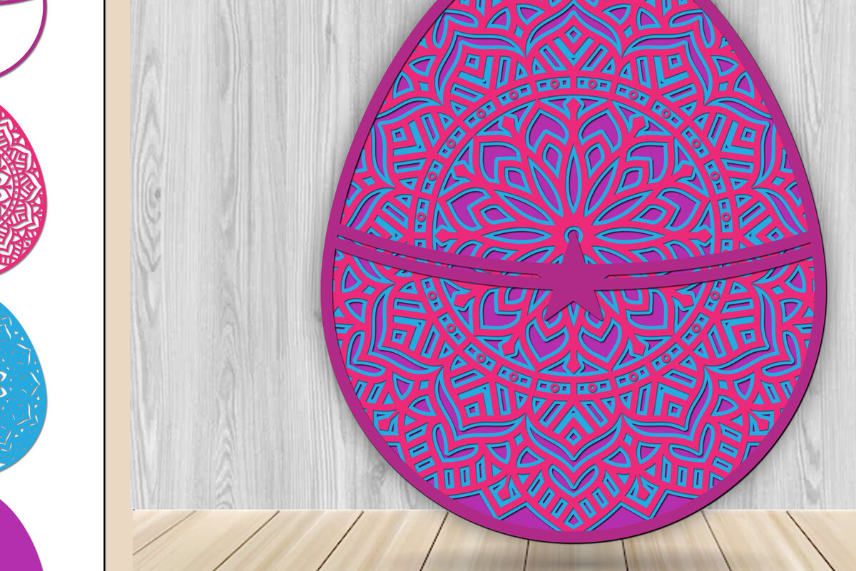 Intra απο ξύλο plywood 3mm-4mm πάχος 3D Layered Πασχαλινό Αυγό Mandala Δίασταση 30x30 cm INTRAFABR-30153612