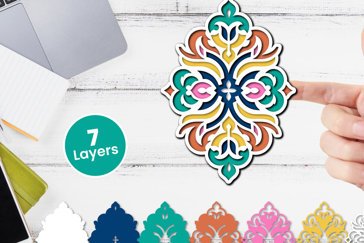 Σετ των 2 Intra απο ξύλο plywood 3mm-4mm πάχος Τρισδιάστατο floral χαρτί κοπής Δίασταση 12x12 cm INTRAFABR-118359311