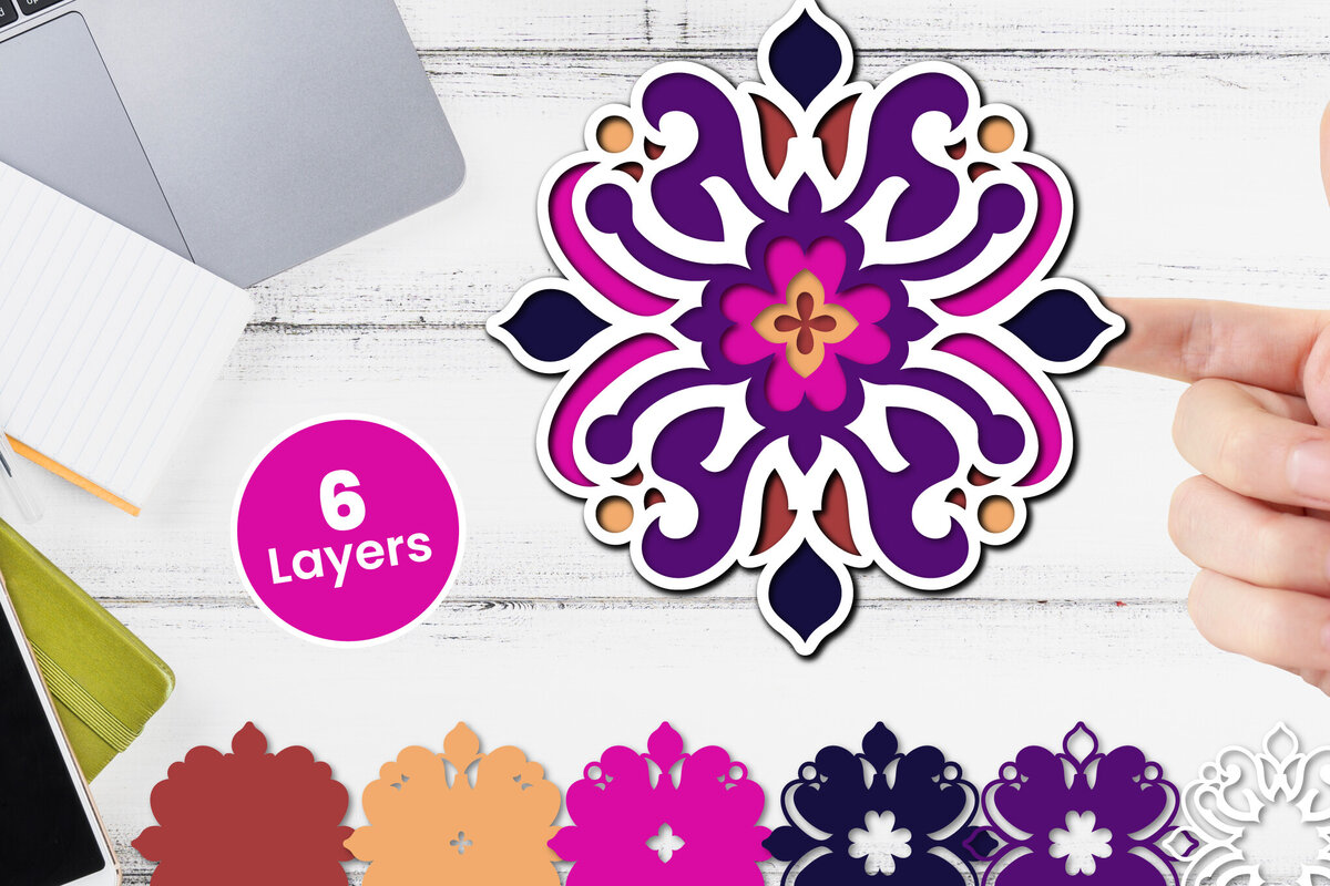 Σετ των 2 Intra απο ξύλο plywood 3mm-4mm πάχος Τρισδιάστατο floral χαρτί κοπής Δίασταση 12x12 cm INTRAFABR-118359328