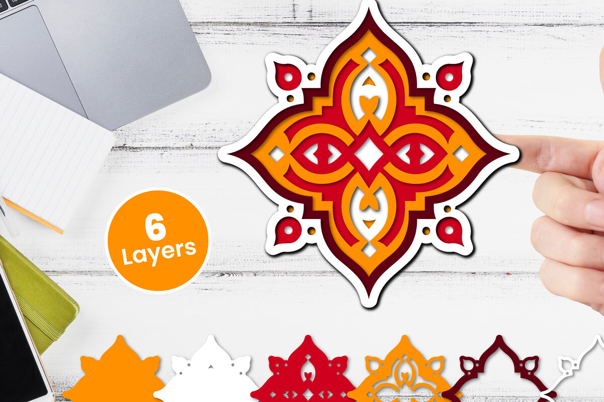 Σετ των 2 Intra απο ξύλο plywood 3mm-4mm πάχος Τρισδιάστατο floral χαρτί κοπής Δίασταση 12x12 cm INTRAFABR-118501832