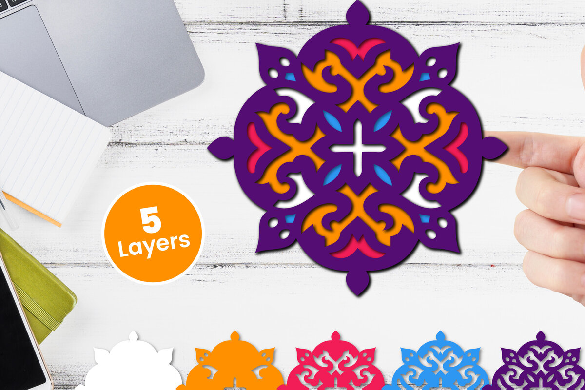 Σετ των 2 Intra απο ξύλο plywood 3mm-4mm πάχος Τρισδιάστατο floral χαρτί κοπής Δίασταση 12x12 cm INTRAFABR-118501852