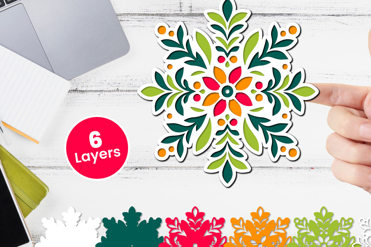 Σετ των 2 Intra απο ξύλο plywood 3mm-4mm πάχος 3D Layered Floral Paper, Δίασταση 12x12 cm INTRAFABR-117243363