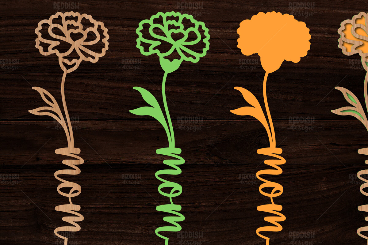 Σετ των 2 Intra απο ξύλο plywood 3mm-4mm πάχος Τρισδιάστατη λουλουδιών Δίασταση 15x15 cm INTRAFABR-113996286