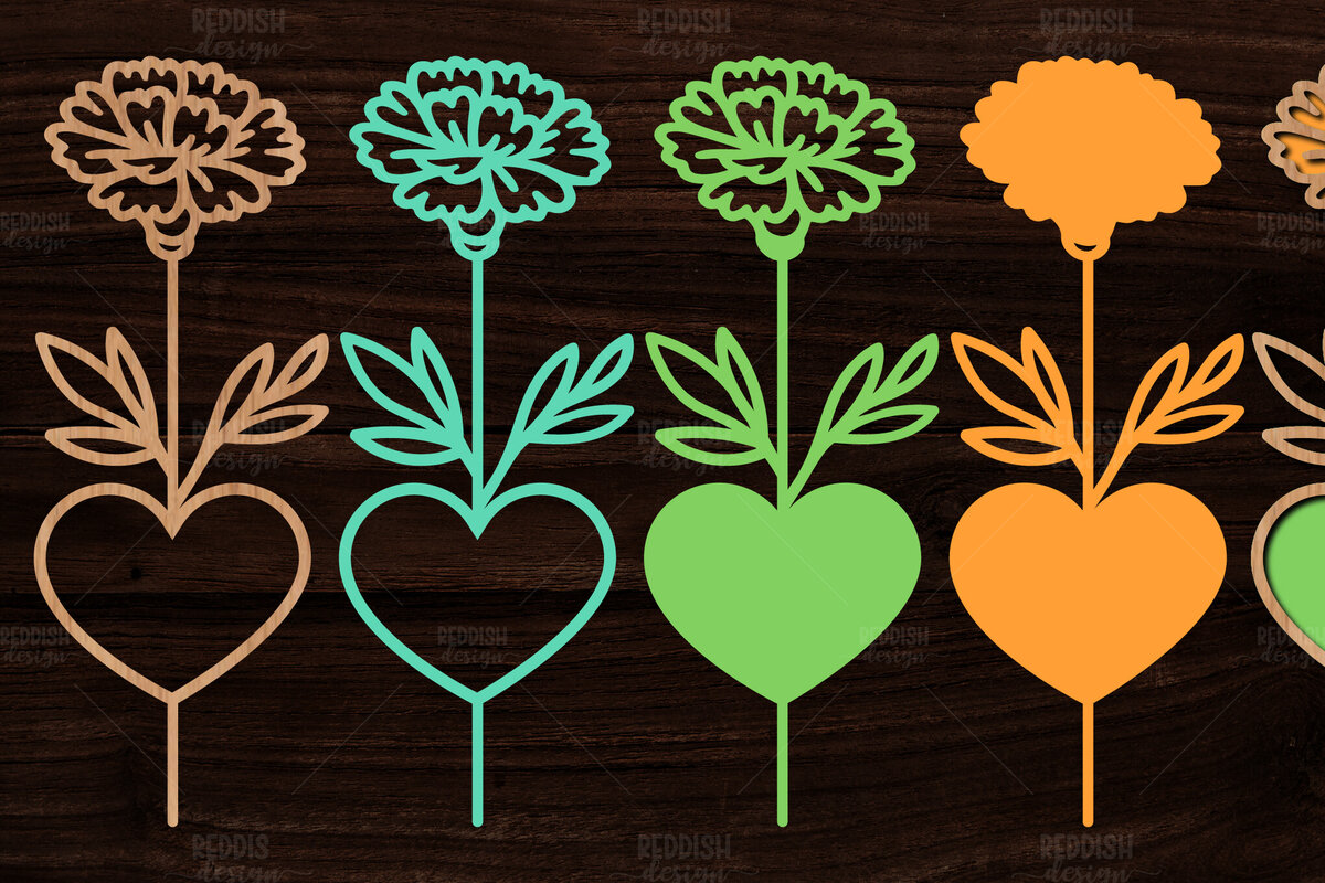 Σετ των 2 Intra απο ξύλο plywood 3mm-4mm πάχος Τρισδιάστατη λουλουδιών Δίασταση 15x15 cm INTRAFABR-113995658