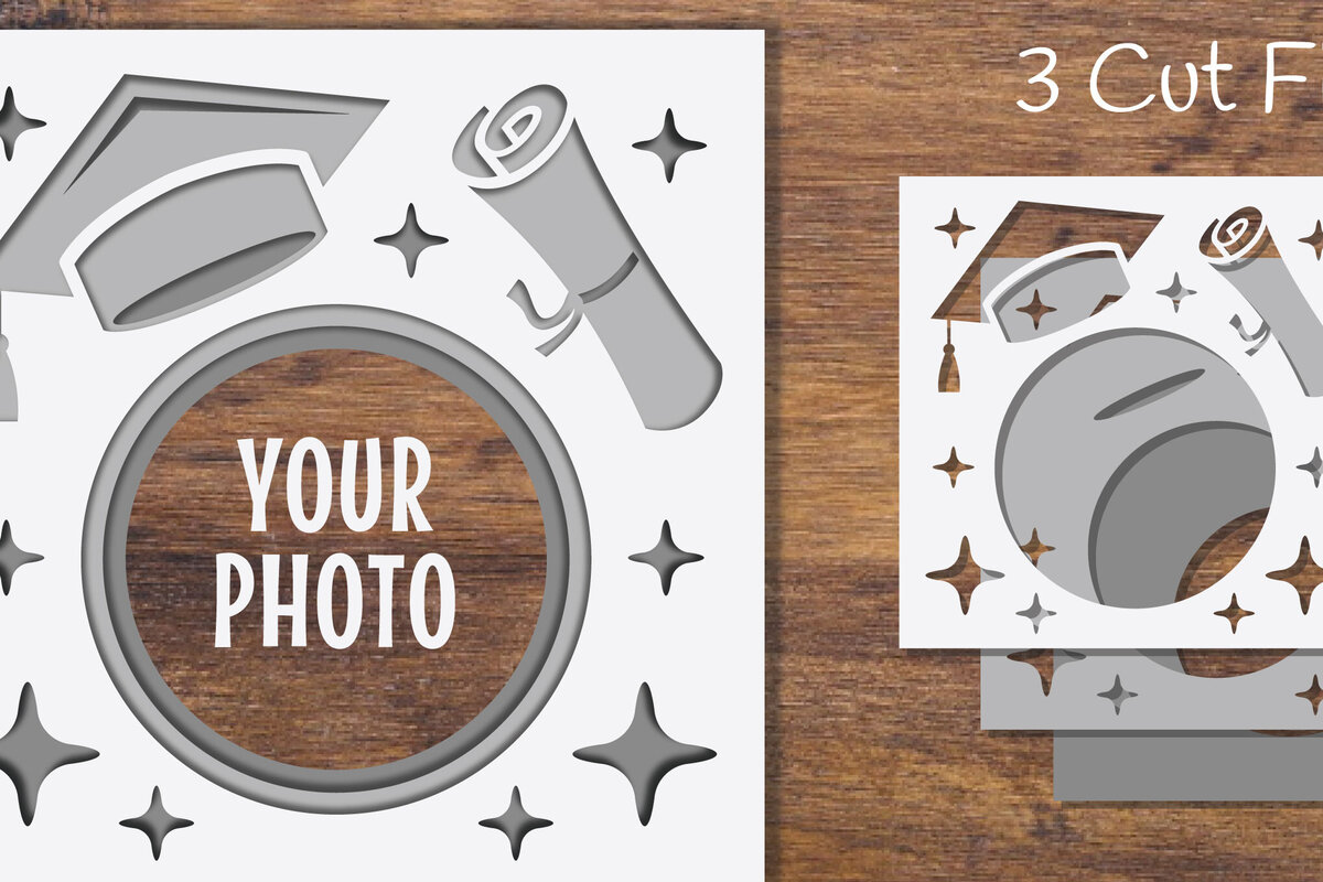 Σετ των 2 Intra απο ξύλο plywood 3mm-4mm πάχος Χαρτί διαβάθμισης 3D Layered Frame Δίασταση 20x30 cm INTRAFABR-97119400