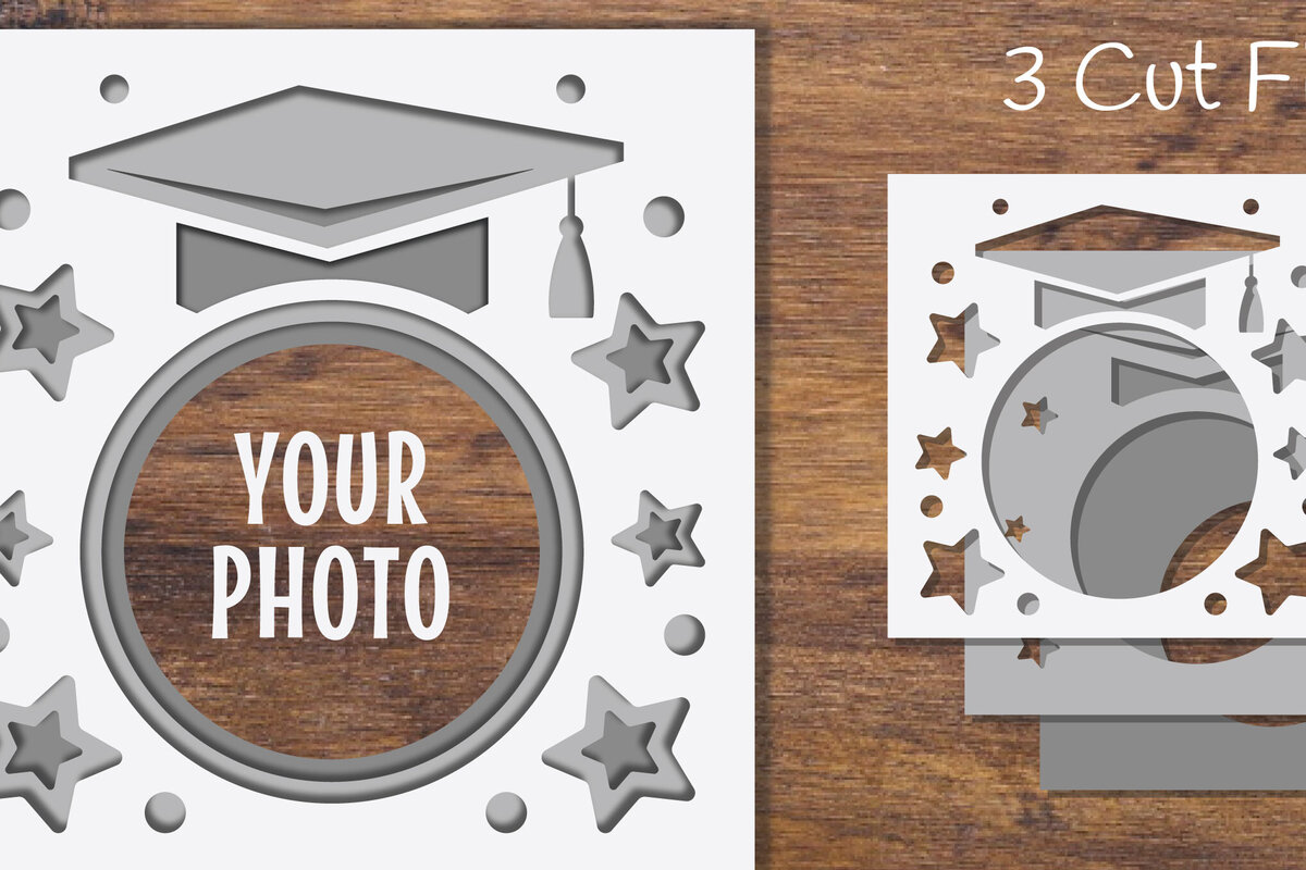 Σετ των 2 Intra απο ξύλο plywood 3mm-4mm πάχος Χαρτί διαβάθμισης 3D Layered Frame Δίασταση 20x30 cm INTRAFABR-97119331