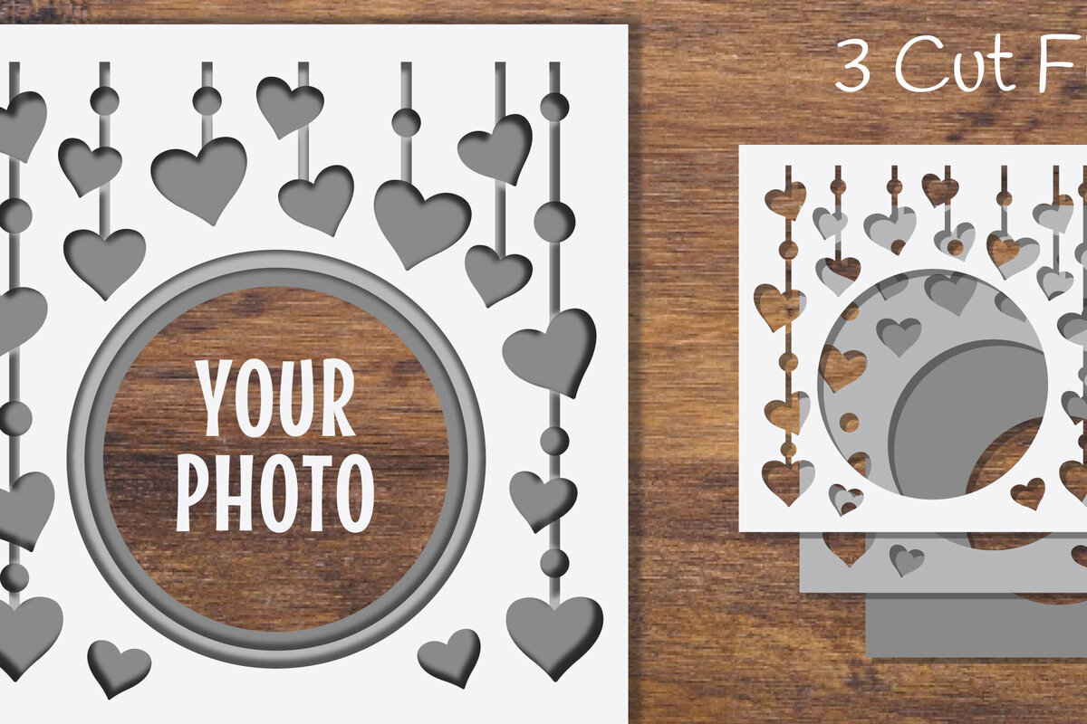 Intra απο ξύλο plywood 3mm-4mm πάχος 3D Layered Frame Heart Papercut Δίασταση 20x30 cm INTRAFABR-97119505