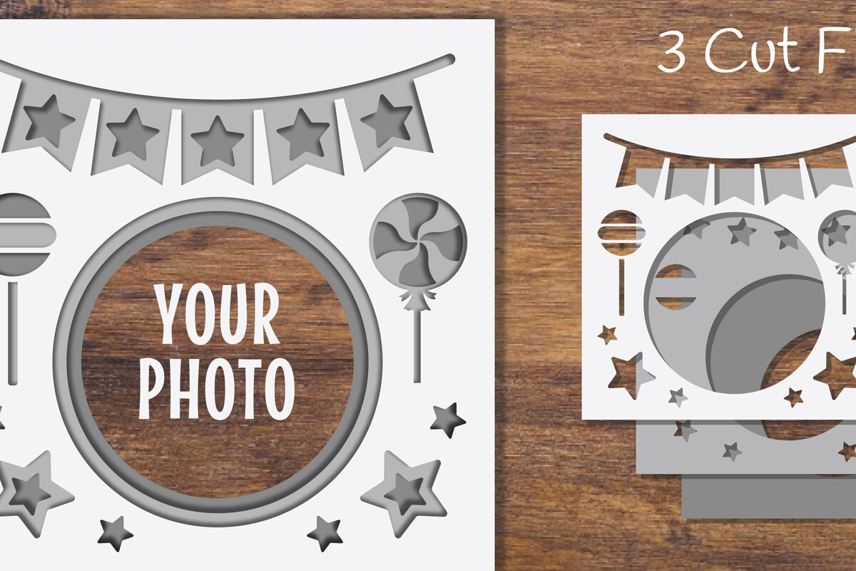 Intra απο ξύλο plywood 3mm-4mm πάχος 3D Layered Frame Party Papercut 2 Δίασταση 20x30 cm INTRAFABR-97119937