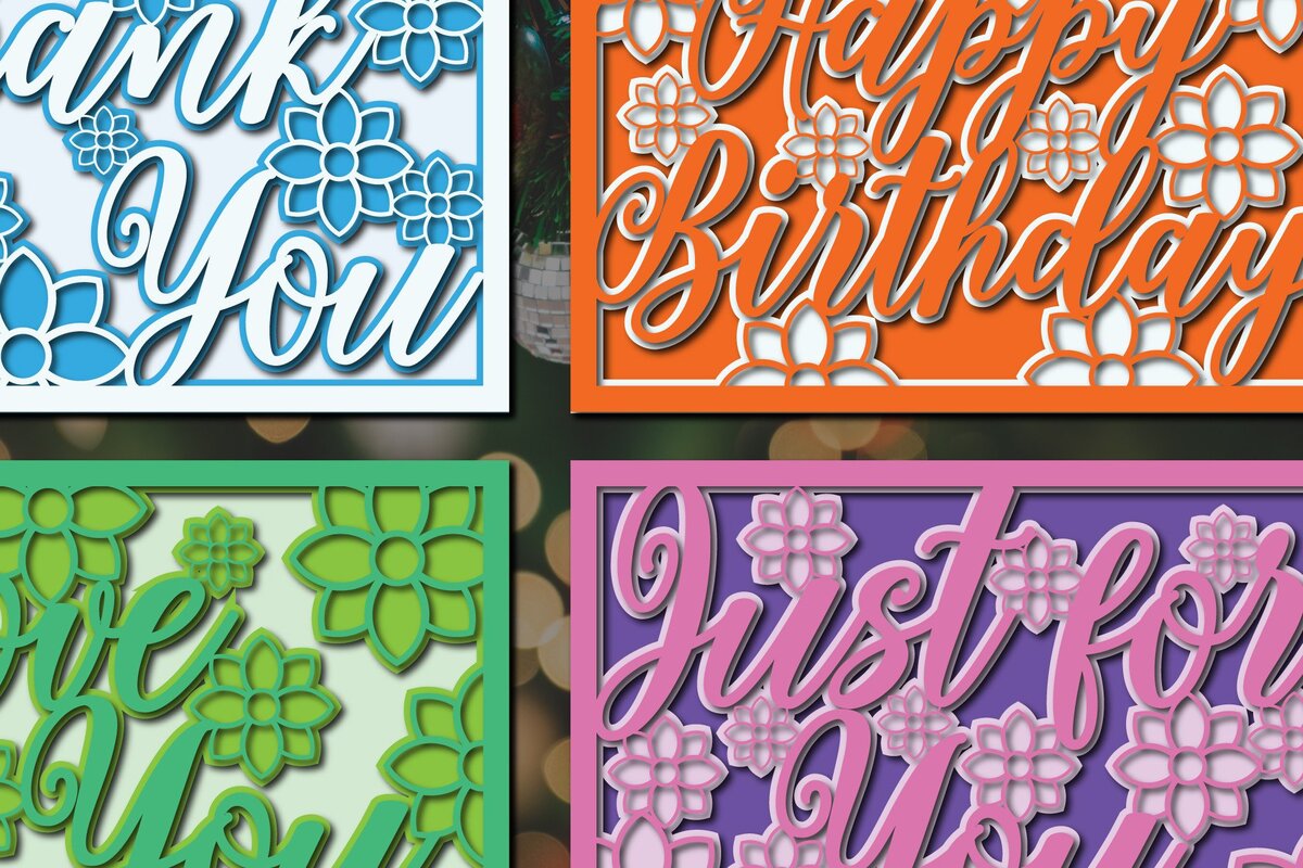 Σετ των 2 Intra απο ξύλο plywood 3mm-4mm πάχος με τρισδιάστατες ευχετήριες κάρτες Δίασταση 15x15 cm INTRAFABR-36306351