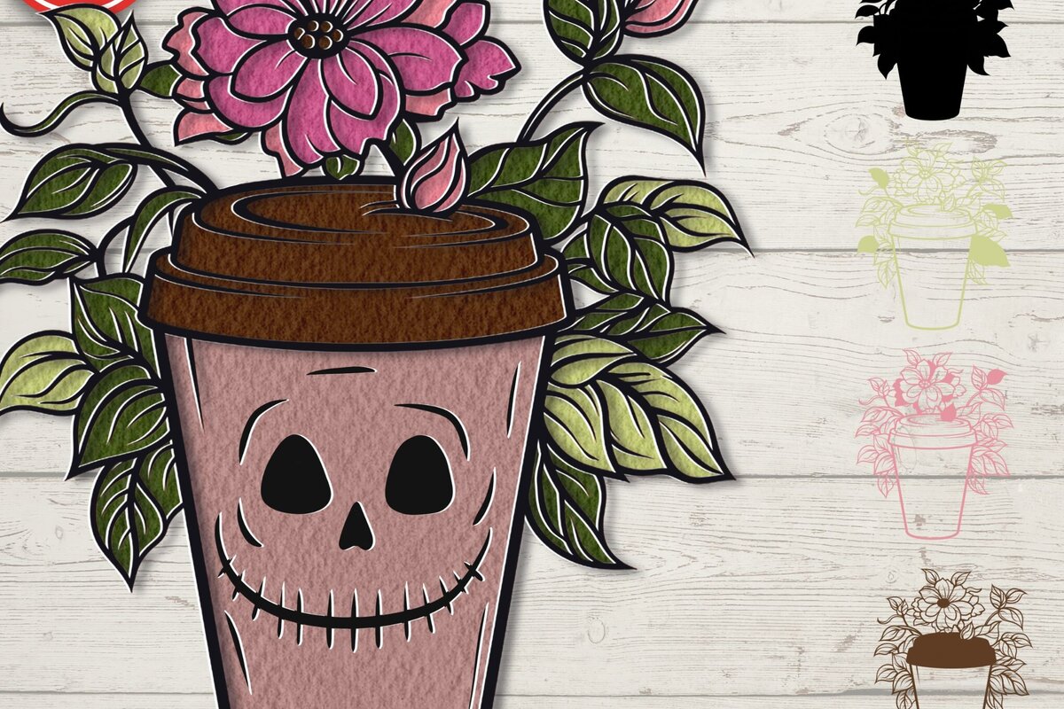 Intra απο ξύλο plywood 3mm-4mm πάχος Τρισδιάστατος αποκριάτικος καφές με στρώματα Δίασταση 30x20 cm INTRAFABR-79080381