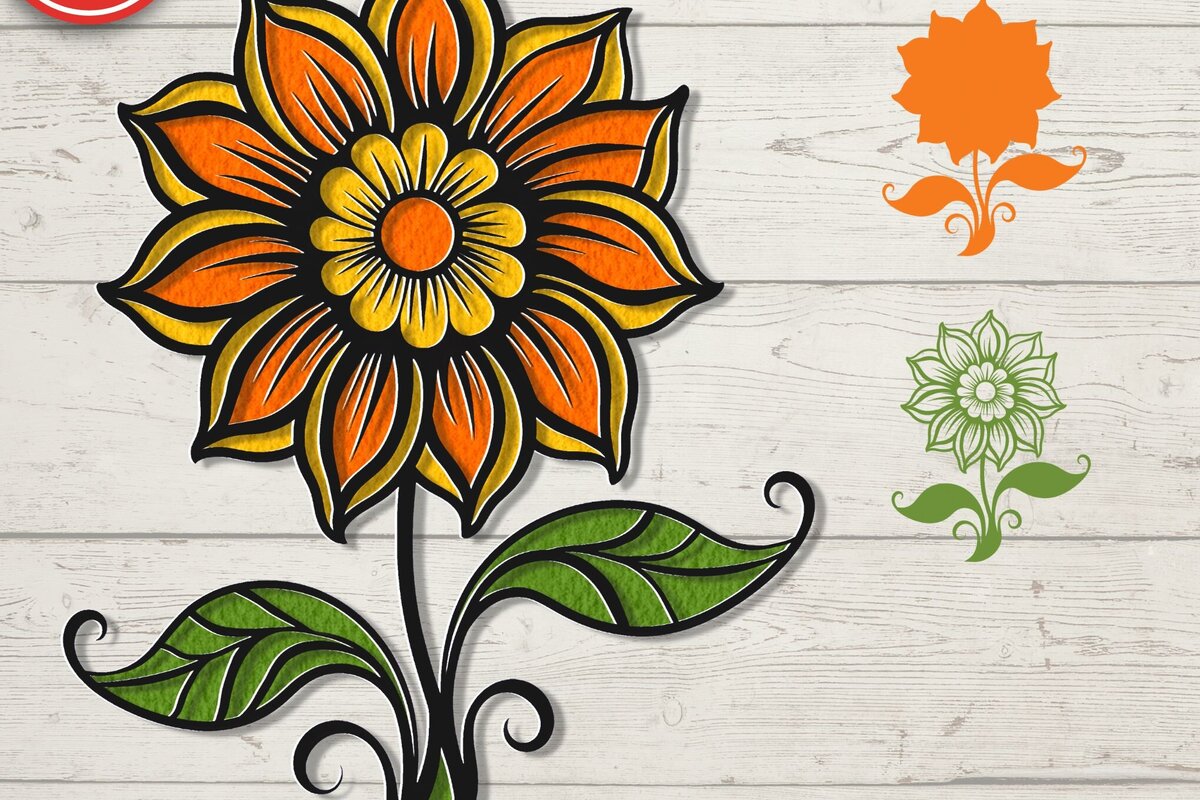 Intra απο ξύλο plywood 3mm-4mm πάχος τρισδιάστατο λουλούδι αποκριών με στρώματα Δίασταση 30x20 cm INTRAFABR-77559337