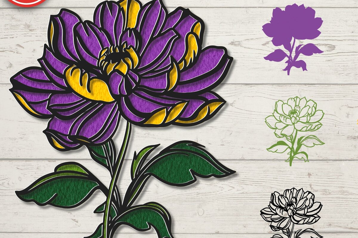 Intra απο ξύλο plywood 3mm-4mm πάχος τρισδιάστατο λουλούδι αποκριών με στρώματα Δίασταση 30x20 cm INTRAFABR-77633032