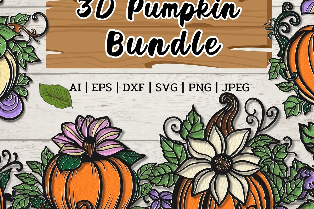 Σετ των 2 Intra απο ξύλο plywood 3mm-4mm πάχος Τρισδιάστατη δέσμη κολοκύθας αποκριών Δίασταση 15x15 cm INTRAFABR-78652610