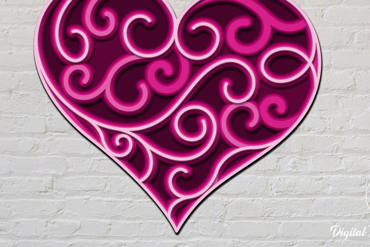 Σετ των 2 Intra απο ξύλο plywood 3mm-4mm πάχος 3D Layered Heart Cut Δίασταση 12x12 cm INTRAFABR-14712790