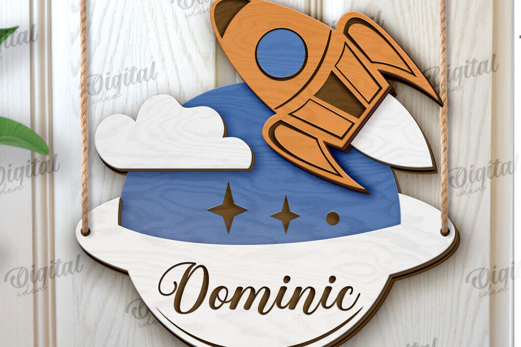 Intra απο ξύλο plywood 3mm-4mm πάχος 3D Επίπεδη πινακίδα παιδικού δωματίου Δίασταση 30x20 cm INTRAFABR-120426664