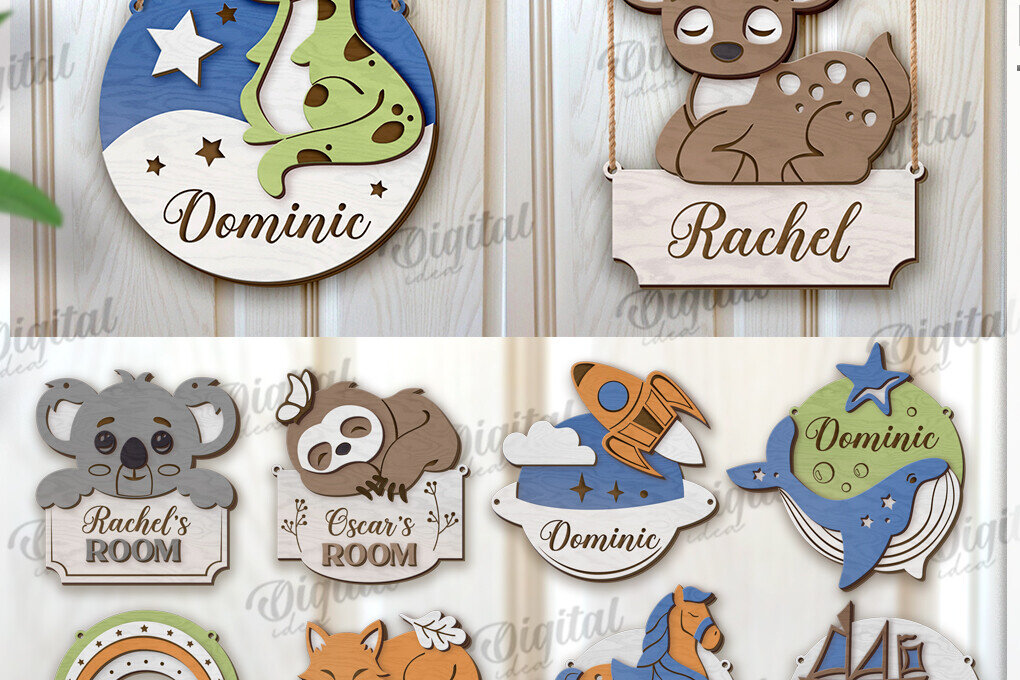 Intra απο ξύλο plywood 3mm-4mm πάχος πινακίδων παιδικού δωματίου με 3D επίπεδα Δίασταση 30x20 cm INTRAFABR-120641552