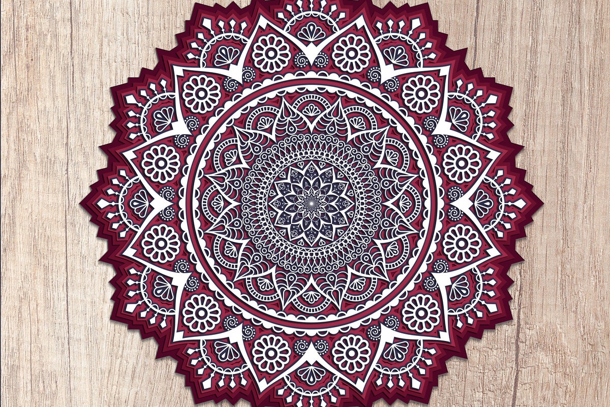 Intra απο ξύλο plywood 3mm-4mm πάχος 3D Layered Mandala Art – Πολυστρωματική κοπή Δίασταση 30x30 cm INTRAFABR-14437694