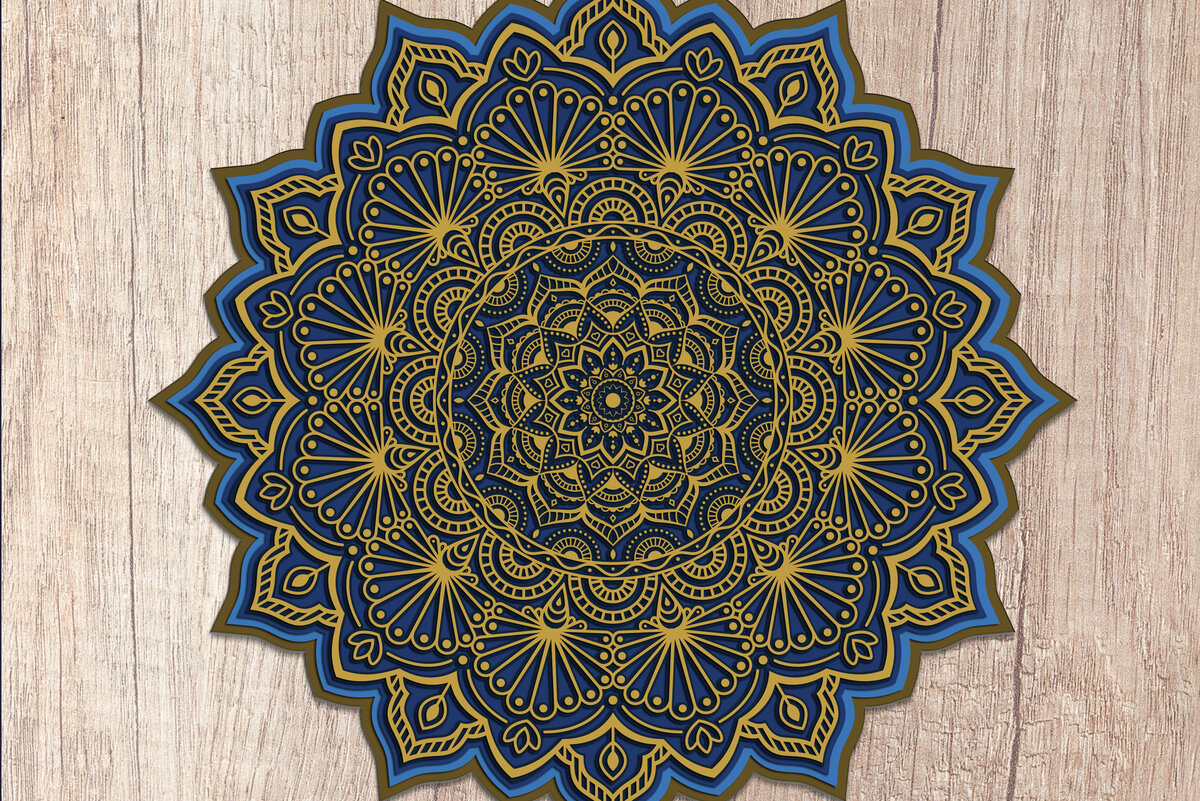 Intra απο ξύλο plywood 3mm-4mm πάχος 3D Layered Mandala Art – Πολυστρωματική κοπή Δίασταση 30x30 cm INTRAFABR-14437390