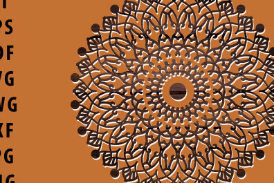 Intra απο ξύλο plywood 3mm-4mm πάχος κοπής Mandala με 3d επίπεδα. Δίασταση 30x30 cm INTRAFABR-67340971