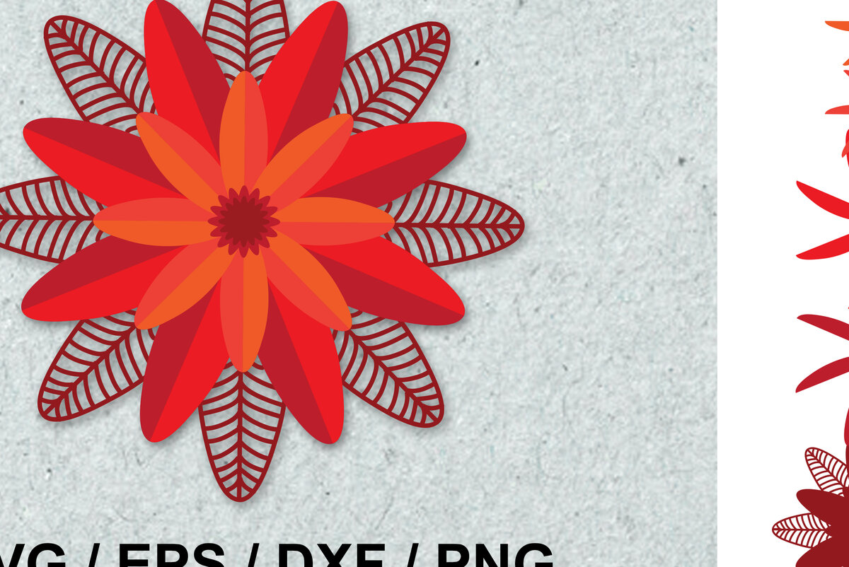 Intra απο ξύλο plywood 3mm-4mm πάχος Τρισδιάστατο λουλούδι Mandala με στρώματα Δίασταση 30x30 cm INTRAFABR-13571636