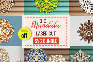 Intra απο ξύλο plywood 3mm-4mm πάχος Τρισδιάστατη δέσμη κοπής με λέιζερ Mandala Δίασταση 30x30 cm INTRAFABR-84665372