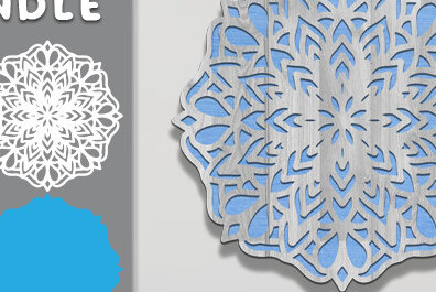 Intra απο ξύλο plywood 3mm-4mm πάχος 3d Layered Mandala Design Δίασταση 30x30 cm INTRAFABR-72953780