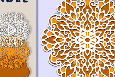 Intra απο ξύλο plywood 3mm-4mm πάχος 3d Layered Mandala Design Δίασταση 30x30 cm INTRAFABR-70190354