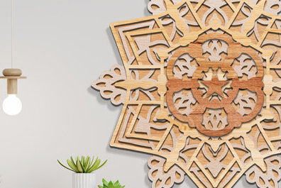 Intra απο ξύλο plywood 3mm-4mm πάχος 3d Layered Mandala Design Δίασταση 30x30 cm INTRAFABR-77623628