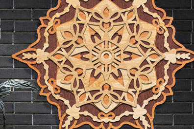 Intra απο ξύλο plywood 3mm-4mm πάχος 3d Layered Mandala Design Δίασταση 30x30 cm INTRAFABR-77623643