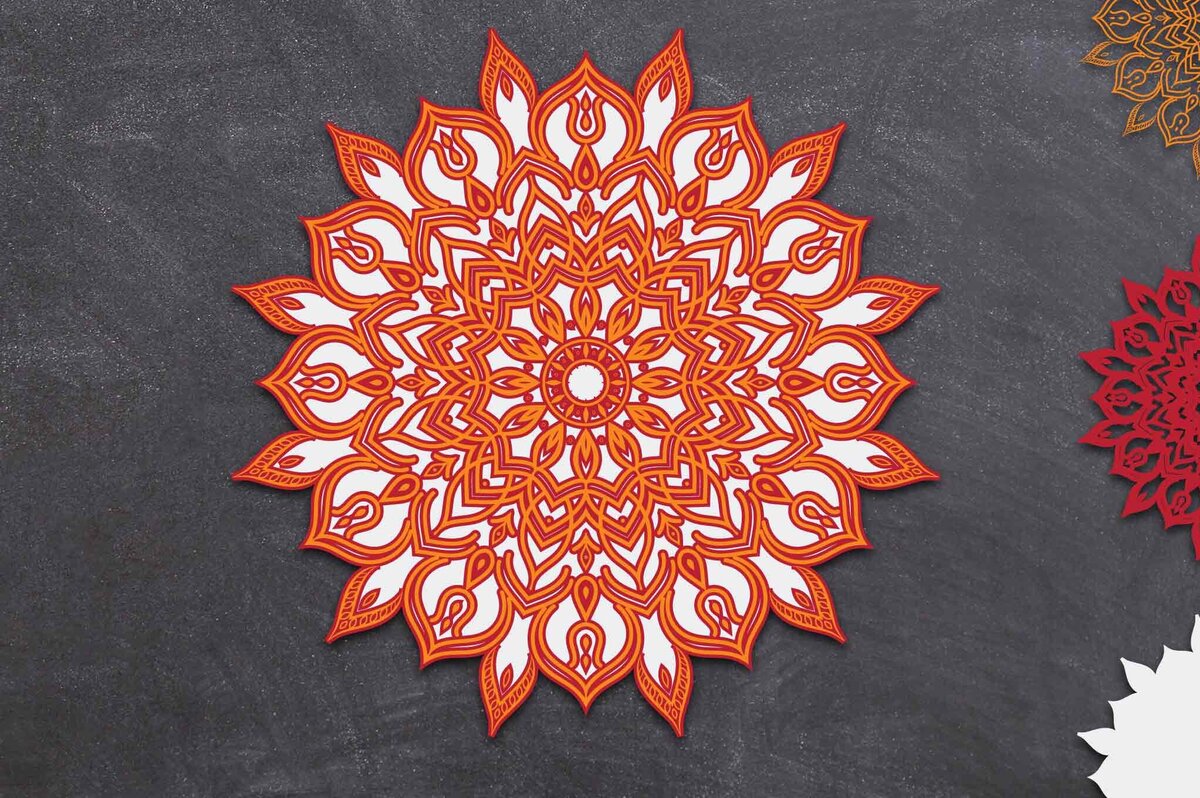 Intra απο ξύλο plywood 3mm-4mm πάχος 3d Layered Mandala Design Δίασταση 30x30 cm INTRAFABR-88632562