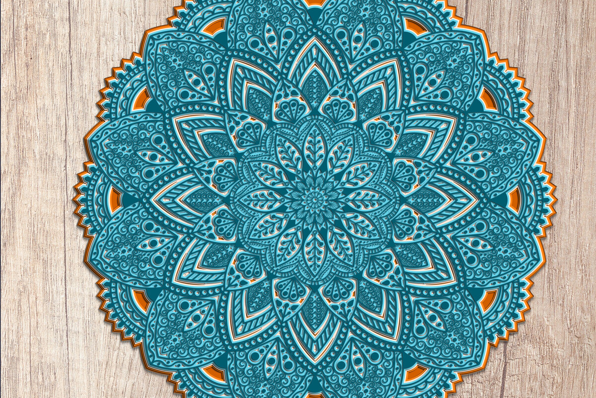 Intra απο ξύλο plywood 3mm-4mm πάχος 3D Layered Mandala – κοπής πολλαπλών επιπέδων Δίασταση 30x30 cm INTRAFABR-14488609