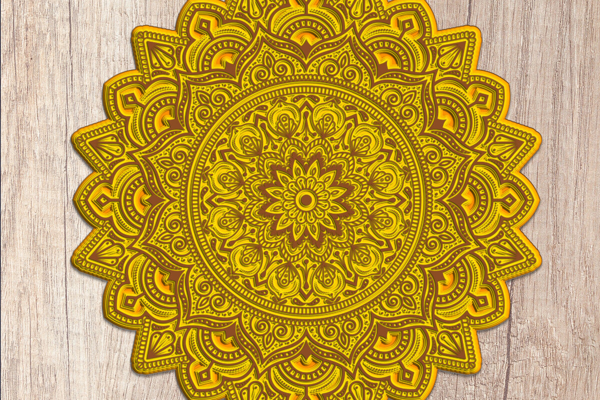 Intra απο ξύλο plywood 3mm-4mm πάχος 3D Layered Mandala – κοπής πολλαπλών επιπέδων Δίασταση 30x30 cm INTRAFABR-14506124