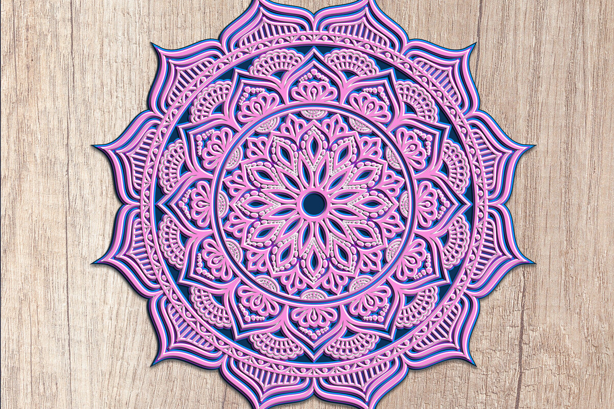 Intra απο ξύλο plywood 3mm-4mm πάχος 3D Layered Mandala – κοπής πολλαπλών επιπέδων Δίασταση 30x30 cm INTRAFABR-14531457