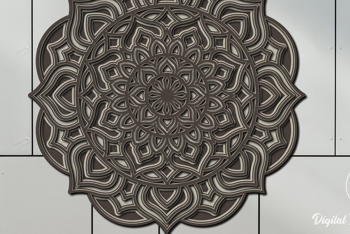 Intra απο ξύλο plywood 3mm-4mm πάχος αποκοπής 3D Layered Mandala Δίασταση 12x12 cm INTRAFABR-14844906