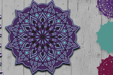 Intra απο ξύλο plywood 3mm-4mm πάχος Mandala με 3D επίπεδα Δίασταση 30x30 cm INTRAFABR-88468628