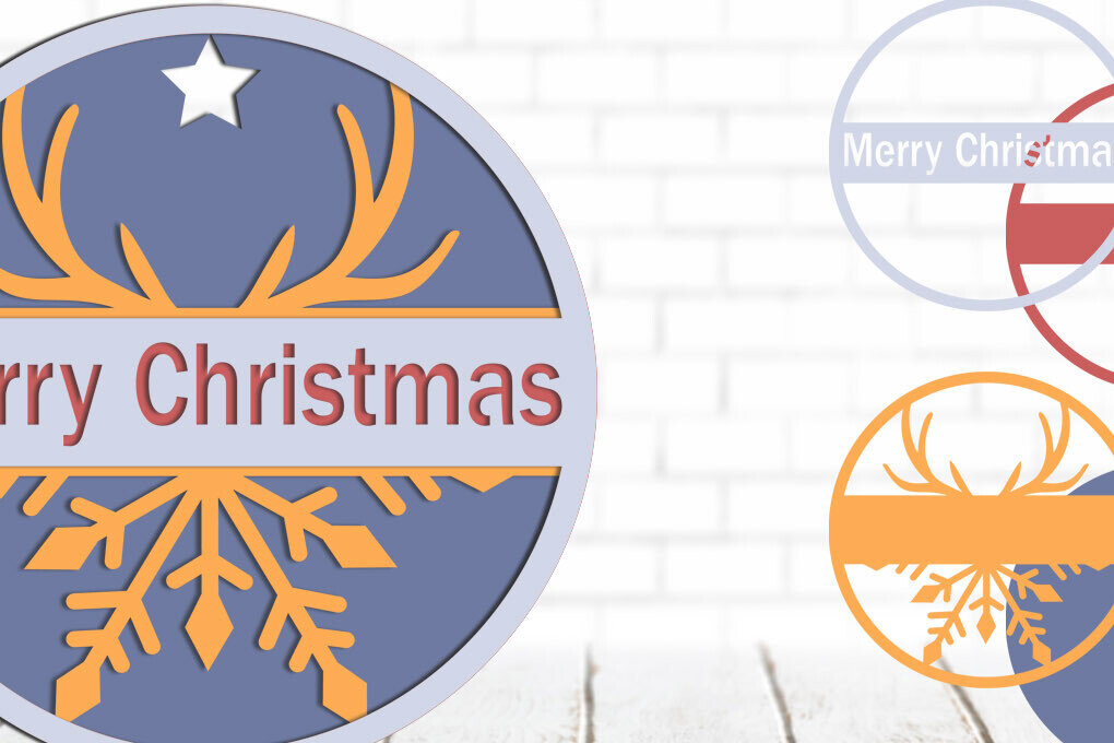 Σετ των 3 Intra απο ξύλο plywood 3mm-4mm πάχος Τρισδιάστατο χριστουγεννιάτικο στολίδι Δίασταση 8x8 cm INTRAFABR-81041862