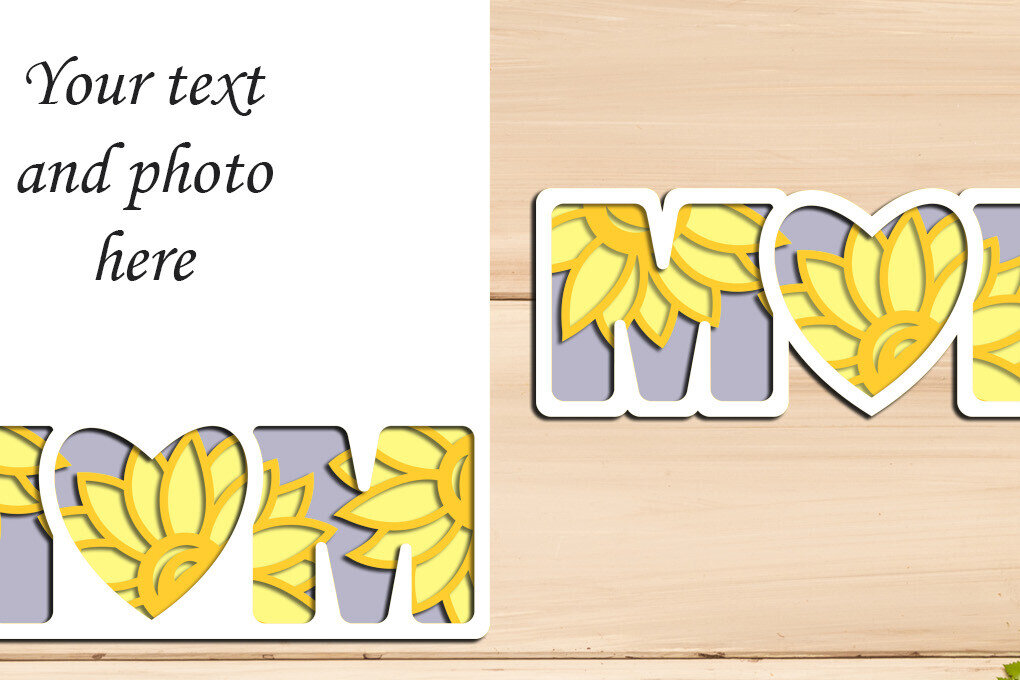 Σετ των 3 Intra απο ξύλο plywood 3mm-4mm πάχος 3d Layered Mom , Mothers Day Papercut Δίασταση 8x8 cm INTRAFABR-97179808