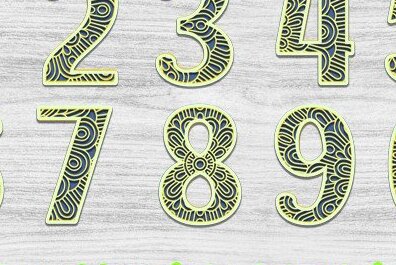 Intra απο ξύλο plywood 3mm-4mm πάχος Τρισδιάστατη κοπή με αριθμούς με λέιζερ Δίασταση 30x20 cm INTRAFABR-36306784