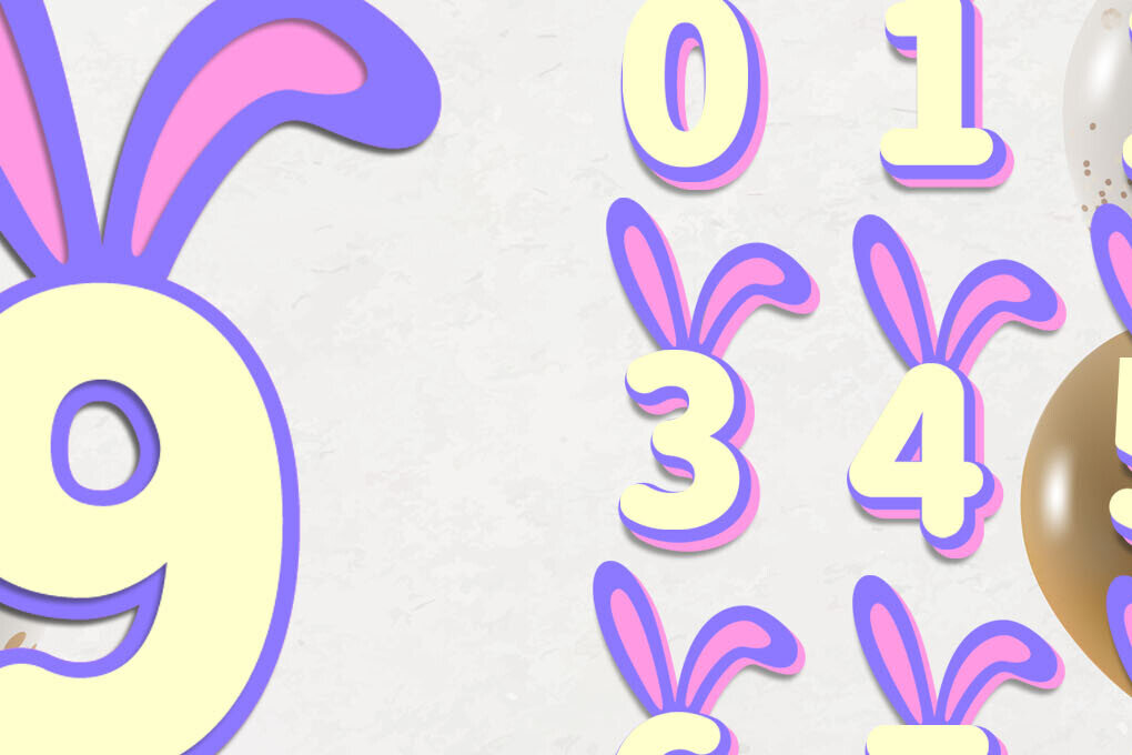 Σετ των 2 Intra απο ξύλο plywood 3mm-4mm πάχος Τρισδιάστατοι αριθμοί με στρώσεις με αυτιά κουνελιού Δίασταση 15x15 cm INTRAFABR-115322579