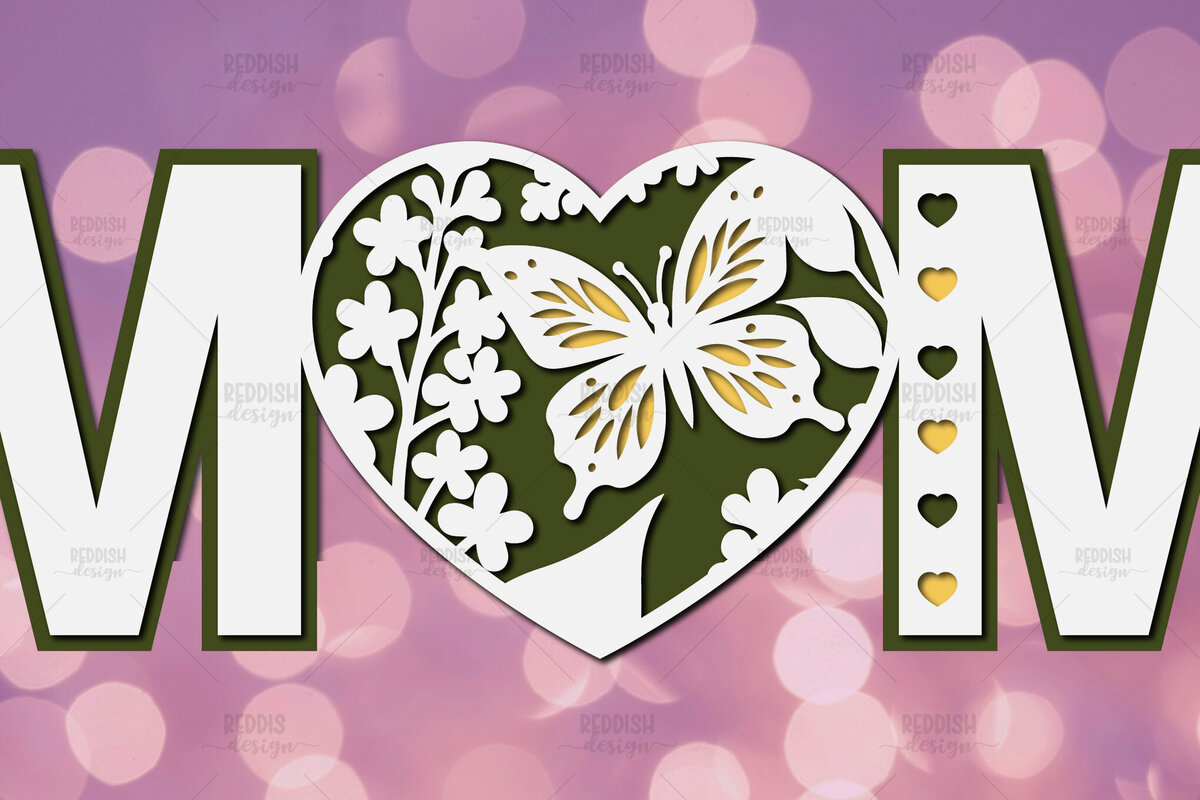 Σετ των 2 Intra απο ξύλο plywood 3mm-4mm πάχος 3D Layered Paper Cut Mom Δίασταση 15x15 cm INTRAFABR-115370943