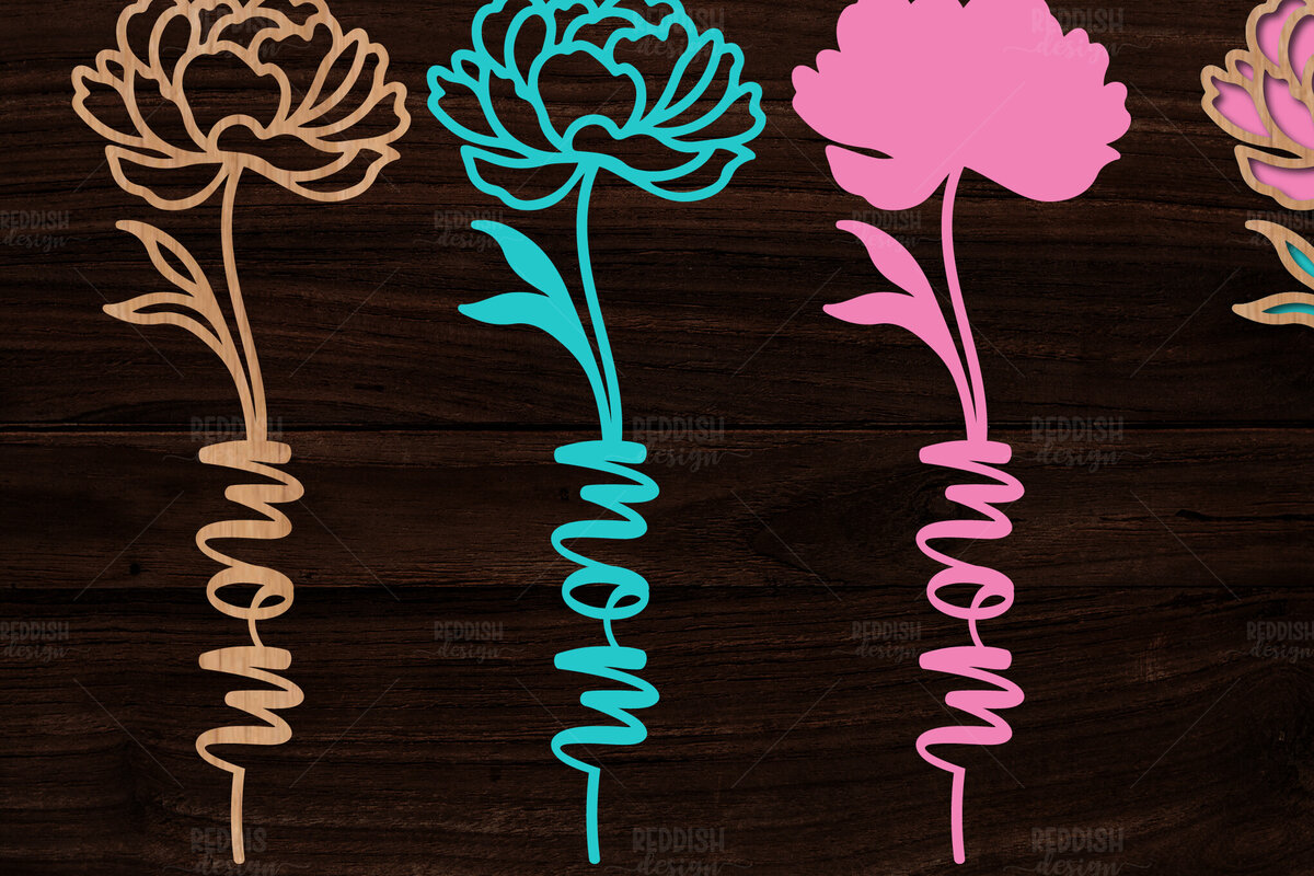 Σετ των 2 Intra απο ξύλο plywood 3mm-4mm πάχος Τρισδιάστατη λουλουδιών παιώνιας Δίασταση 15x15 cm INTRAFABR-113930577